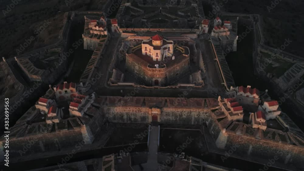 Fortress of Elvas, historical city of Portugal near of Spain. Aerial drone Footage Fortress of Elvas, historical city of Portugal near of Spain. Aerial drone Footage