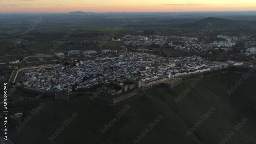 Elvas, historical city of Portugal near of Spain. Aerial drone Footage Elvas, historical city of Portugal near of Spain. Aerial drone Footage