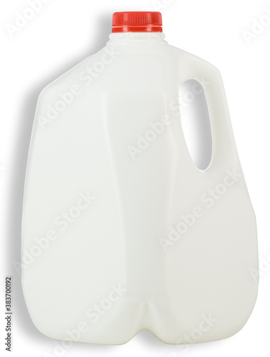 Gallon of Milk with Red Plastic Cap. Plastic bottles one gallon. 1 gallon or 3.78 liter. 