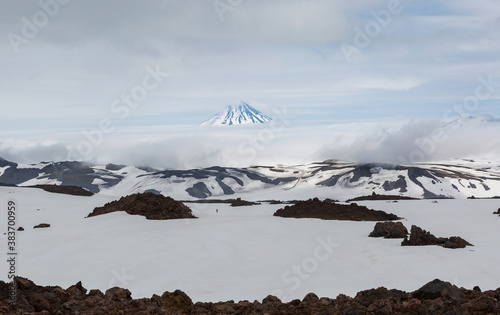 Kamchatka, view from the slope of Gorely volcano to Vilyuchinsky volcano photo