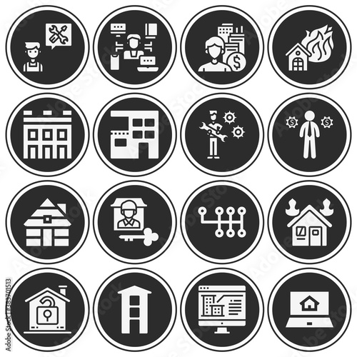 16 pack of actual  filled web icons set