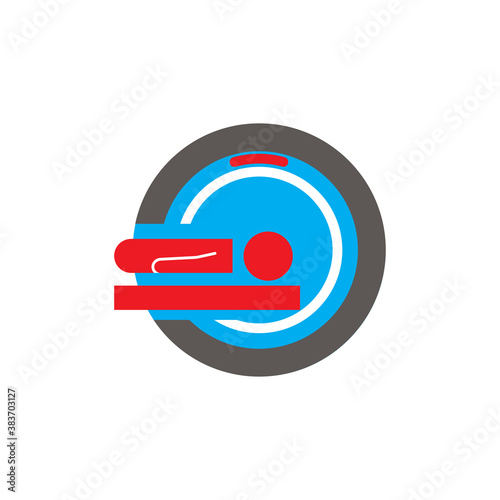 Magnetic resonance imaging (MRI) flat icon. Design template vector