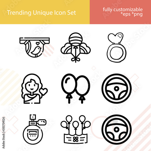 Simple set of chance related lineal icons.
