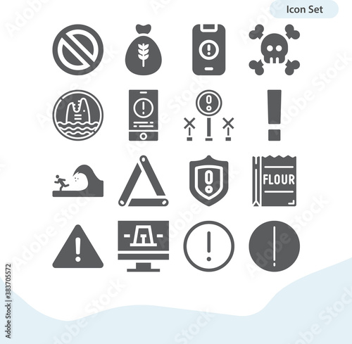 Simple set of careful related filled icons.