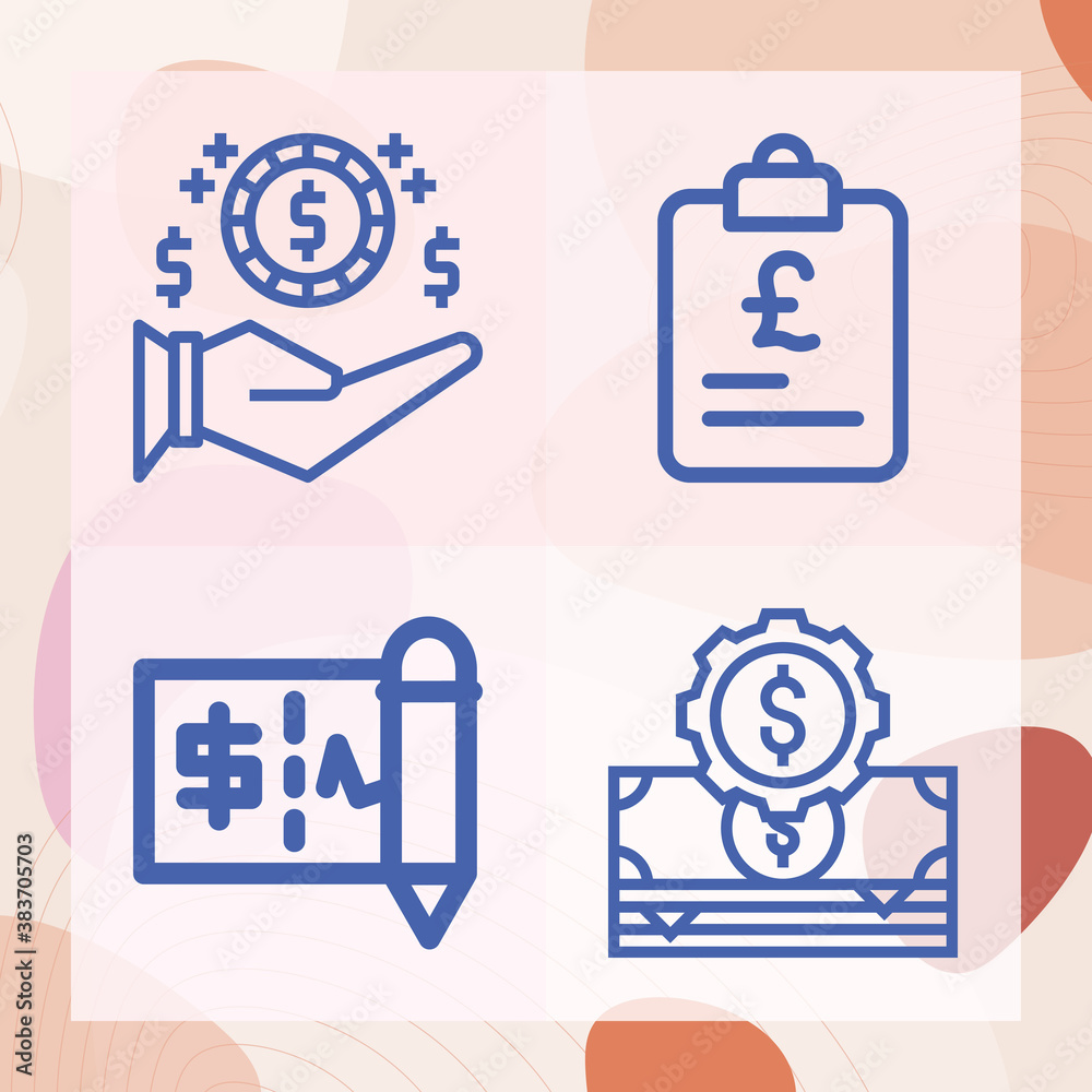 Simple set of treasury related lineal icons Simple set of treasury related lineal icons