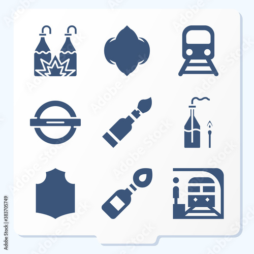 Simple set of 9 icons related to guerrilla