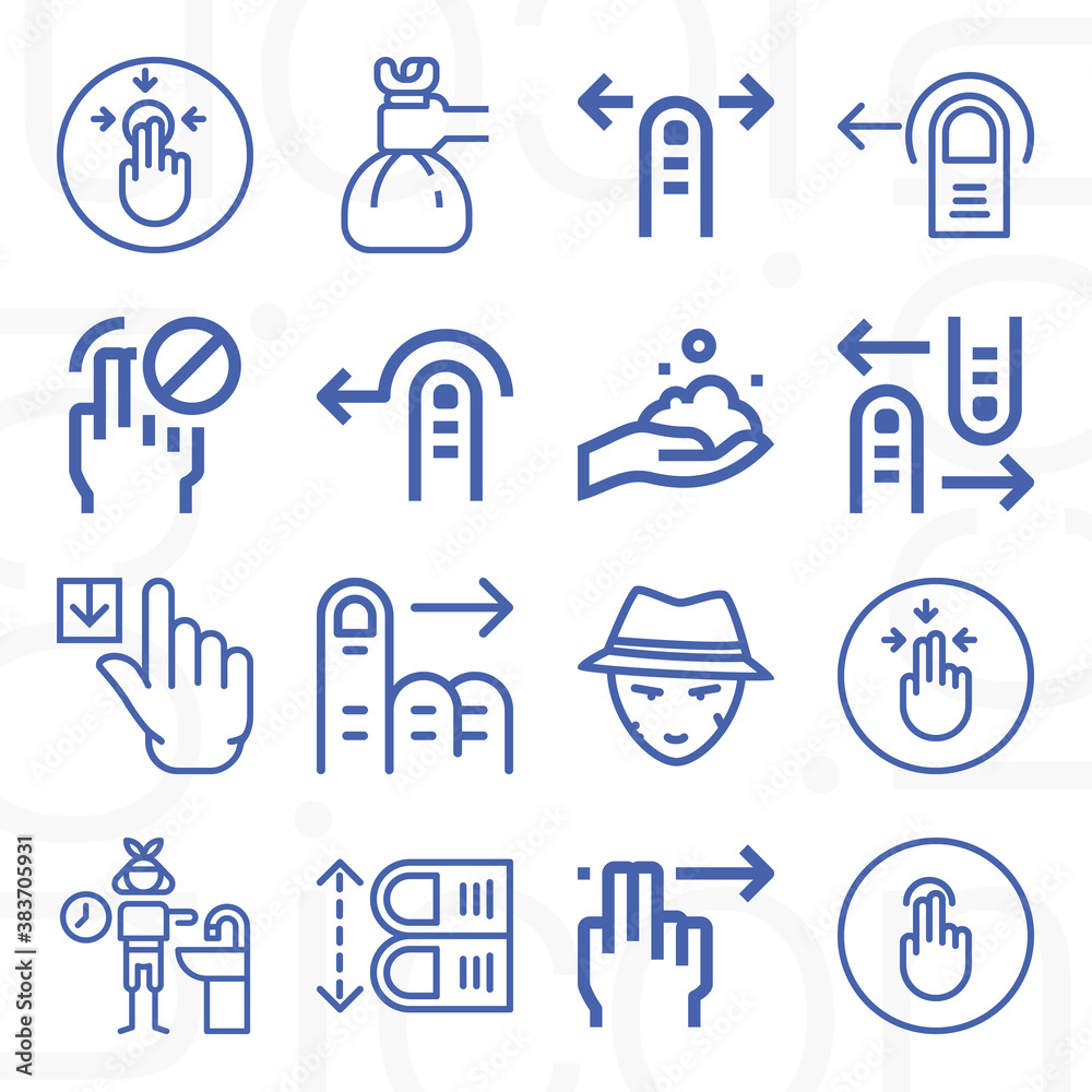 16 pack of custody  lineal web icons set