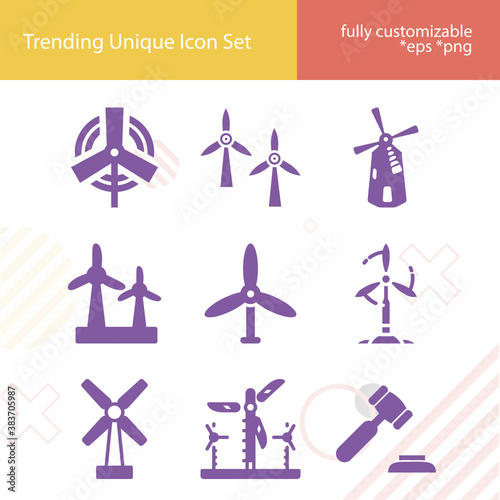 Simple set of blowing related filled icons.