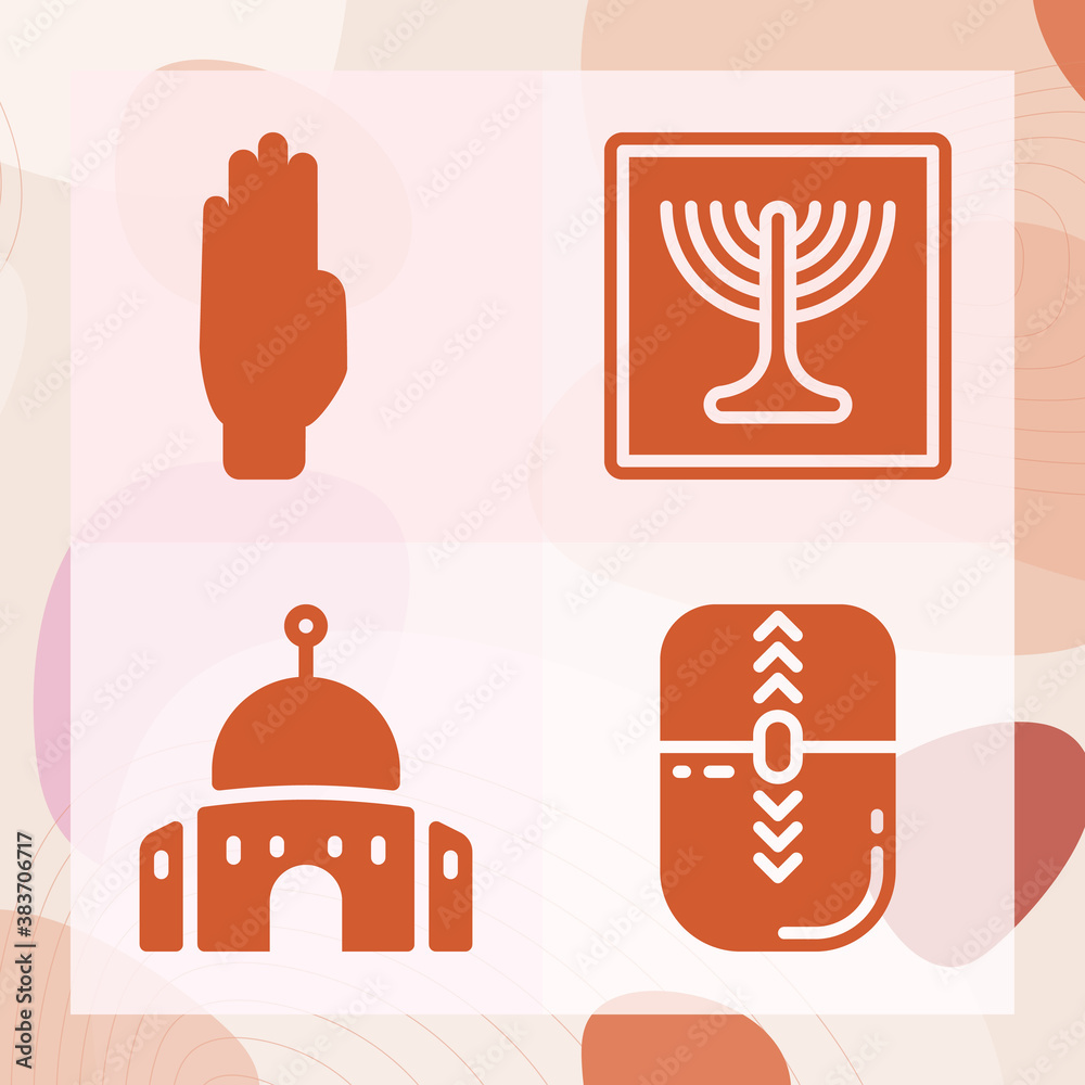 Simple set of torah related filled icons Simple set of torah related filled icons