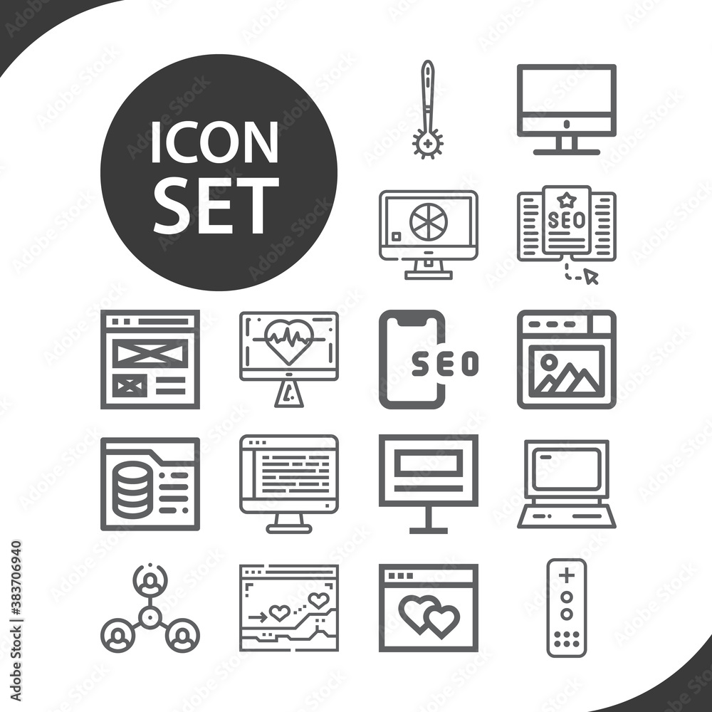 Simple set of server related lineal icons.