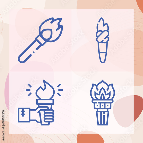 Simple set of velvet plant related lineal icons