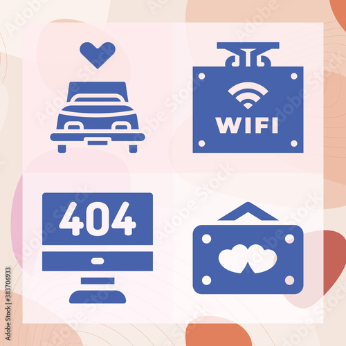 Simple set of hardly related filled icons