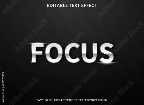 focus text effect template with bold and minimalist style use for business logo and brand