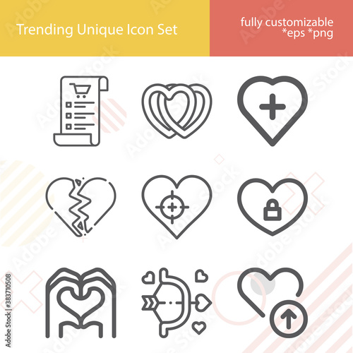 Simple set of transplant related lineal icons.