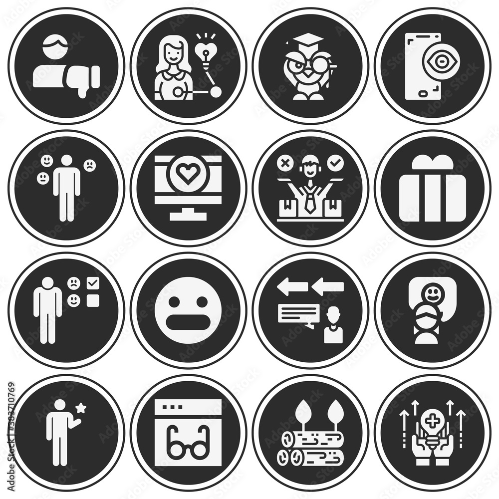 16 pack of mood filled web icons set 16 pack of mood filled web icons set