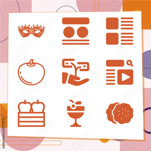 Simple set of 9 icons related to seed