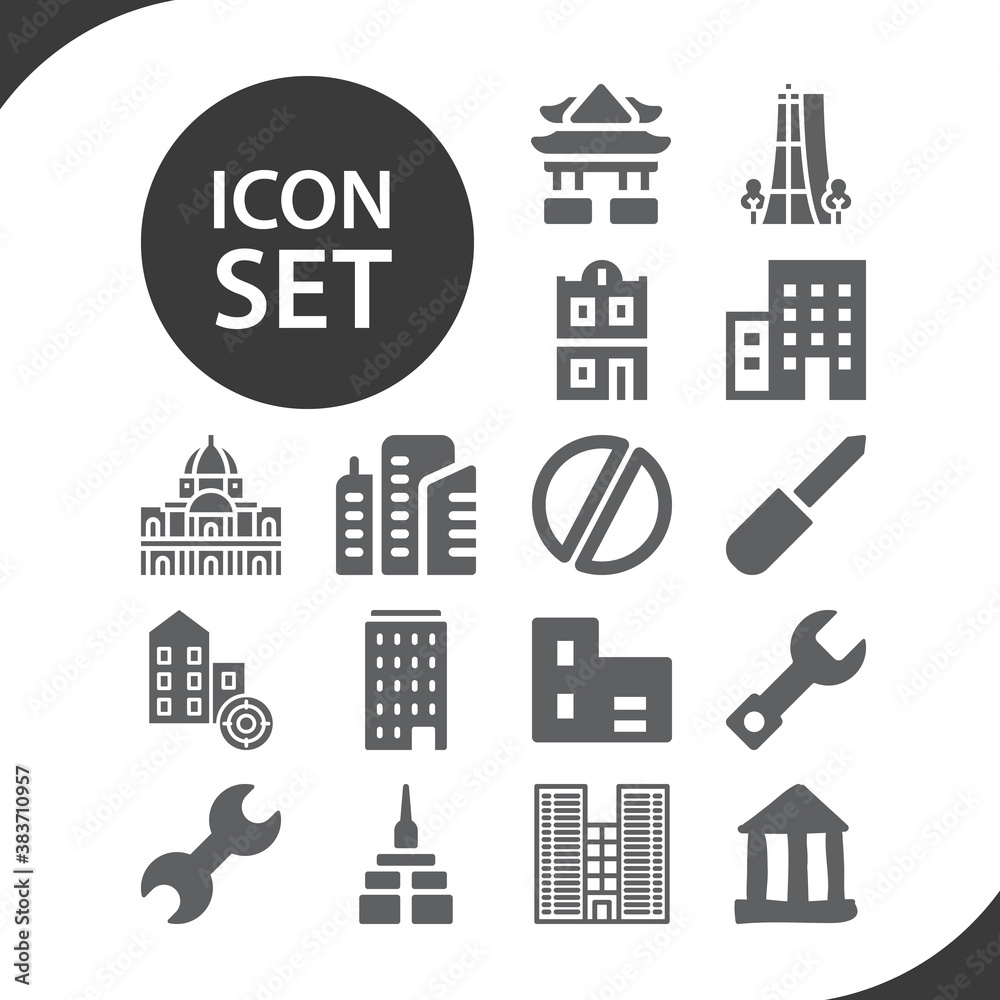 Simple set of housed related filled icons.