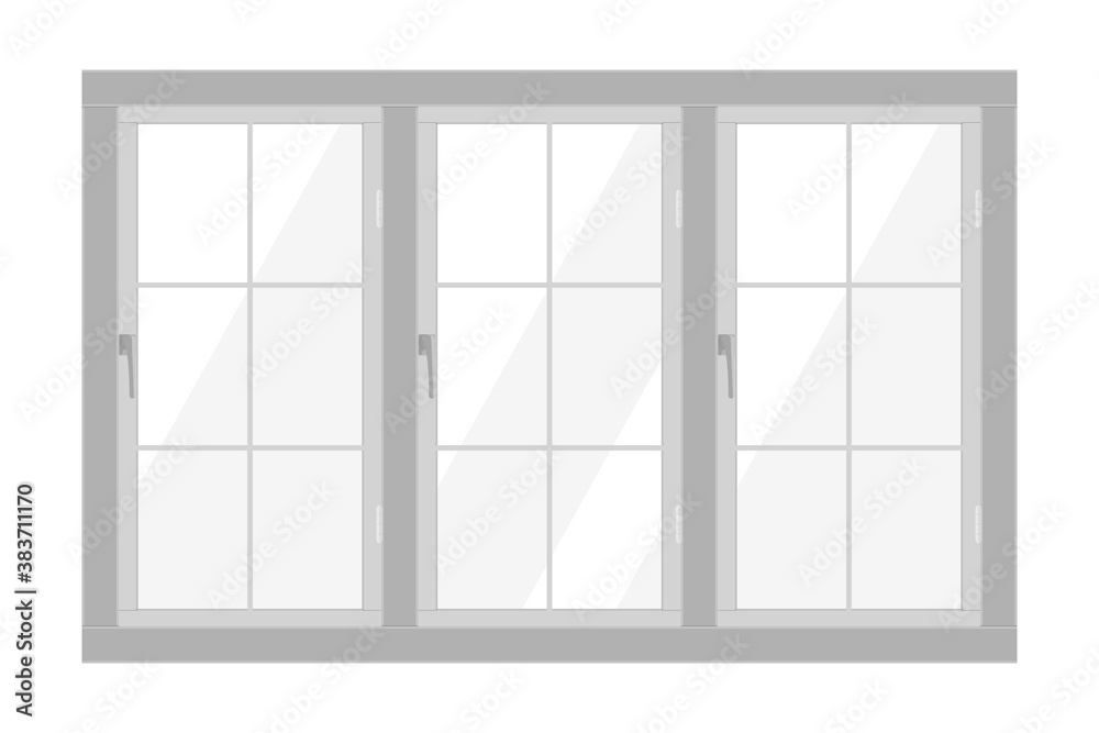 White window frame isolated on white background
