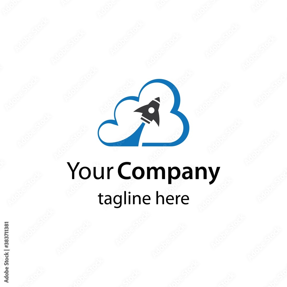 Fototapeta premium Rocket cloud logo images