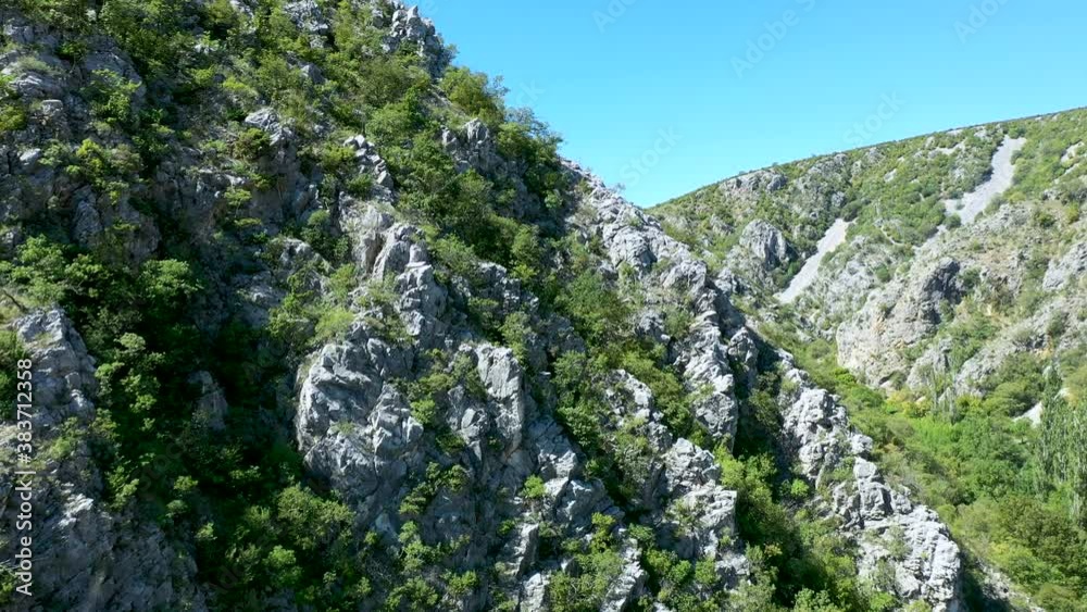 Untouched Lush Krupa Valley in Croatia, Rising Jib Aerial Drone View Untouched Lush Krupa Valley in Croatia, Rising Jib Aerial Drone View