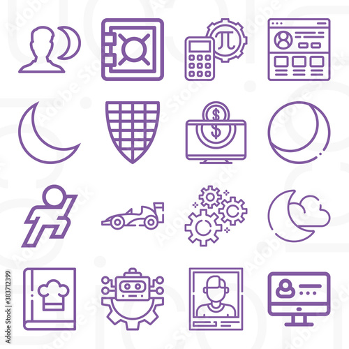 16 pack of method  lineal web icons set