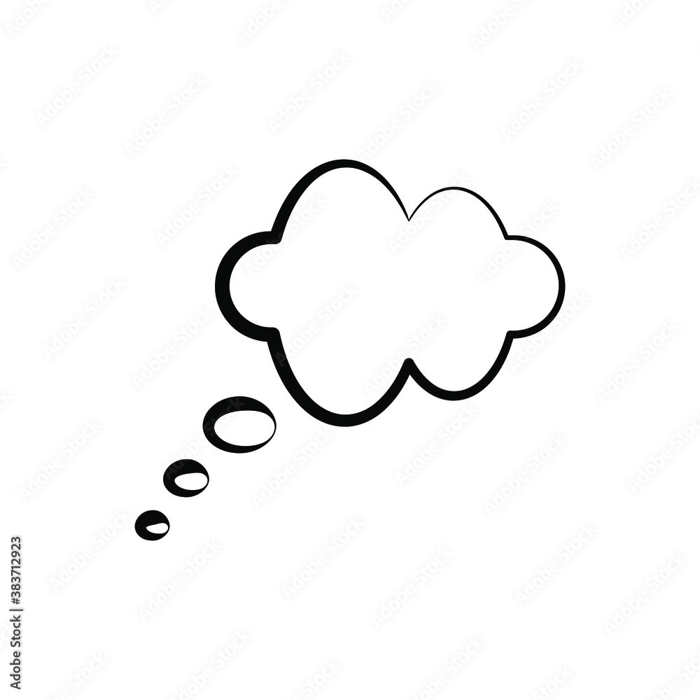 Think bubble isolated on white background. Trendy think bubble in flat style. Modern template for social network and label Think bubble isolated on white background. Trendy think bubble in flat style. Modern template for social network and label