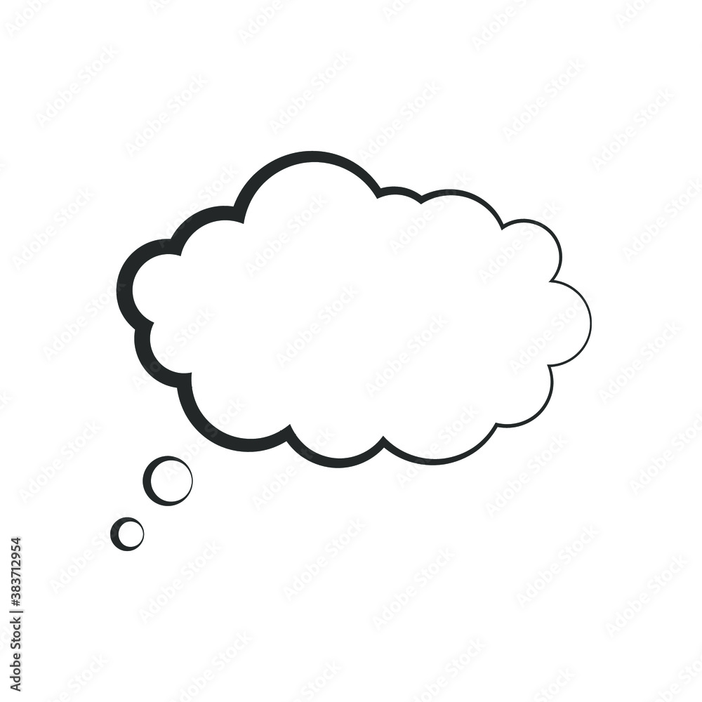 Think bubble isolated on white background. Trendy think bubble in flat style. Modern template for social network and label Think bubble isolated on white background. Trendy think bubble in flat style. Modern template for social network and label
