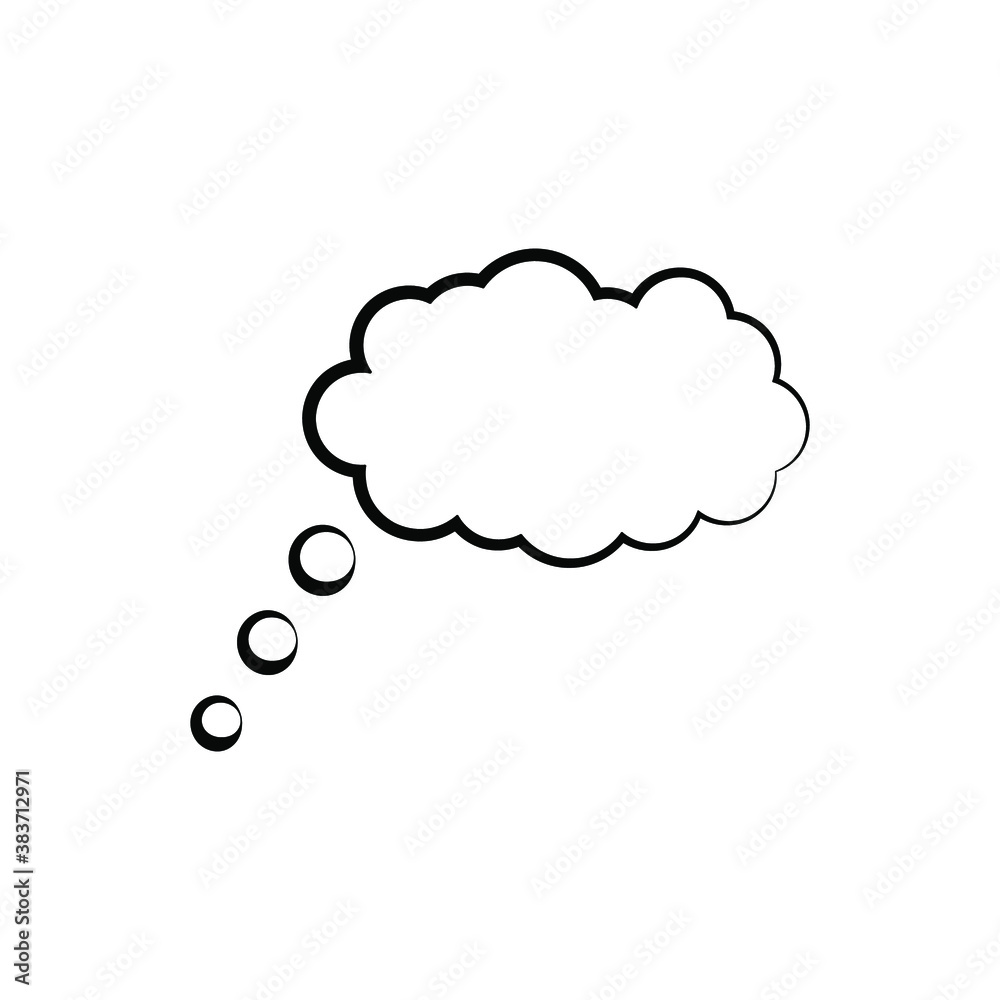 Think bubble isolated on white background. Trendy think bubble in flat style. Modern template for social network and label Think bubble isolated on white background. Trendy think bubble in flat style. Modern template for social network and label