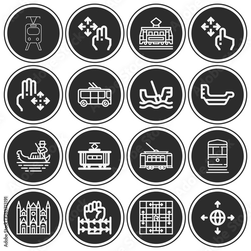 16 pack of freely  lineal web icons set