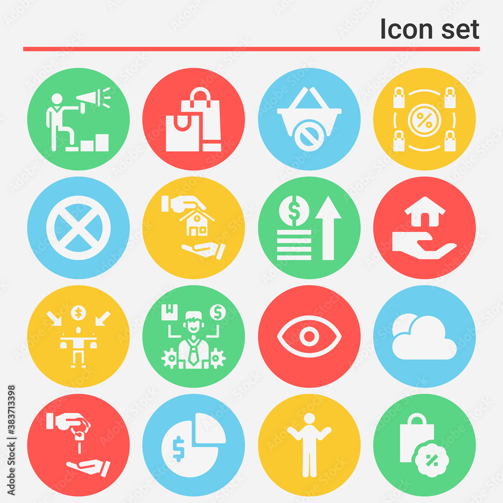 16 pack of realize  filled web icons set