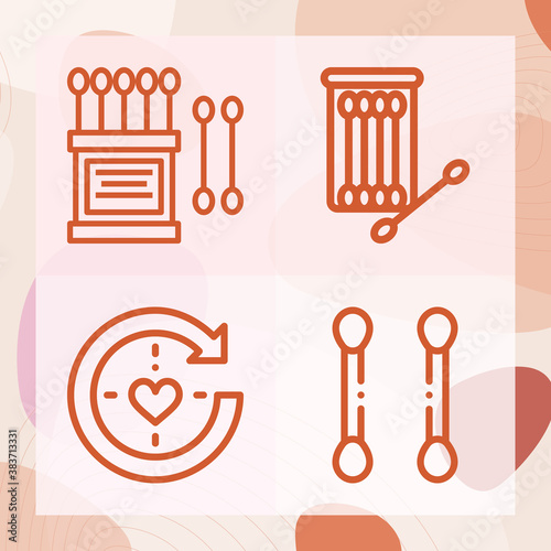 Simple set of spinning related lineal icons