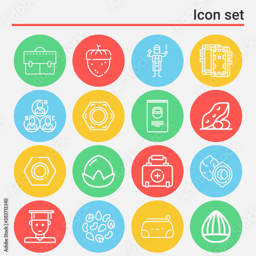 16 pack of eccentric  lineal web icons set