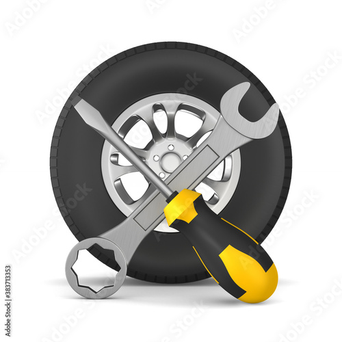 auto service on white backg...