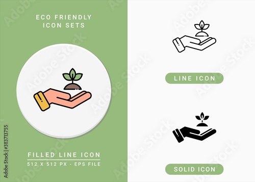 Eco friendly icons set vector illustration with solid icon line style. Bpa free biodegradable concept. Editable stroke icon on isolated background for web design, infographic and UI mobile app.