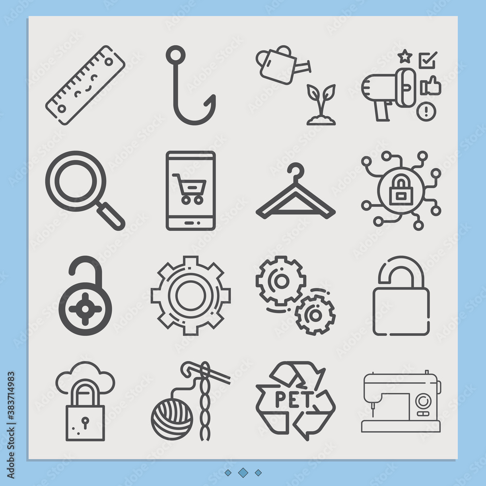 Obraz premium Simple set of department related lineal icons.