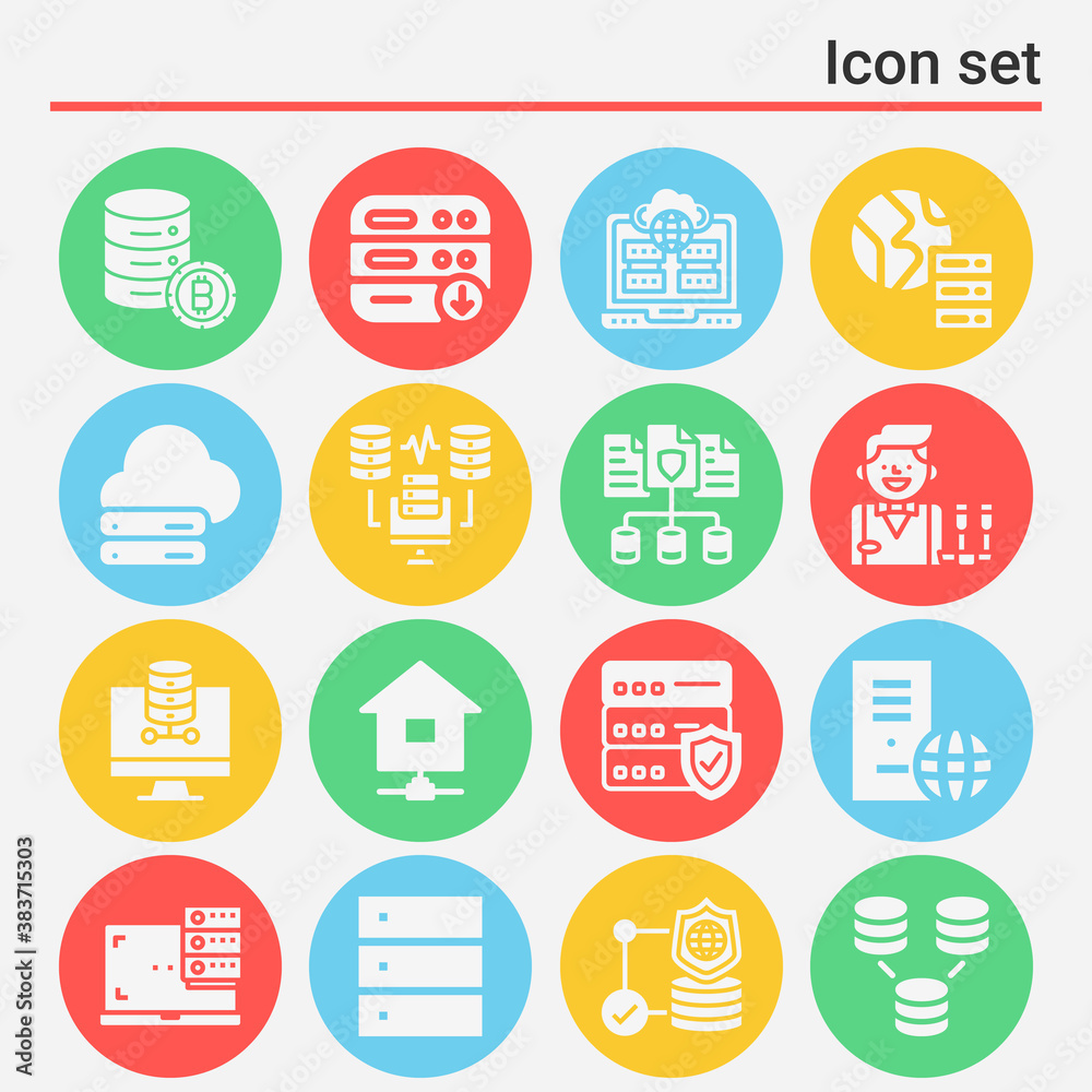16 pack of restaurant attendant  filled web icons set