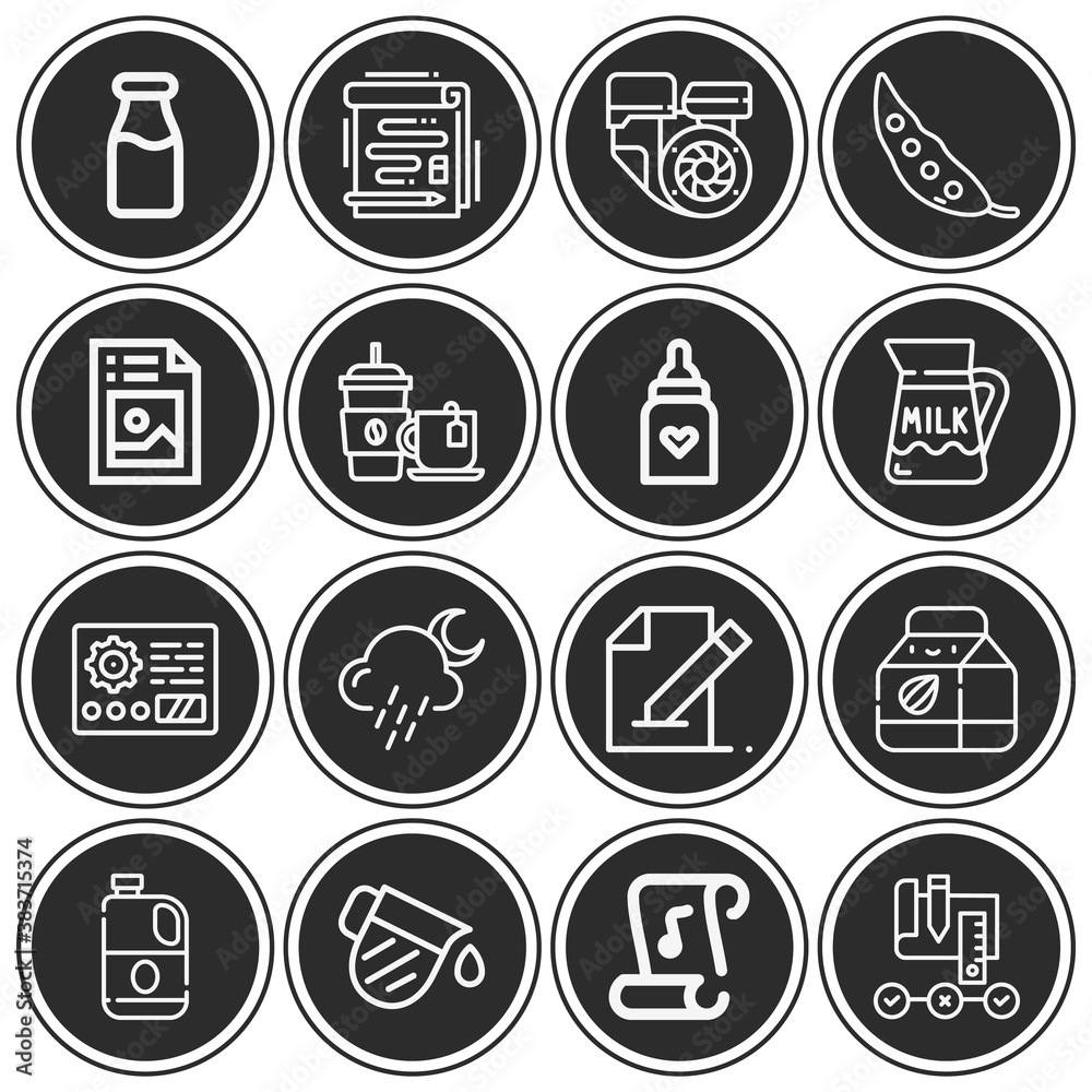 16 pack of pour  lineal web icons set