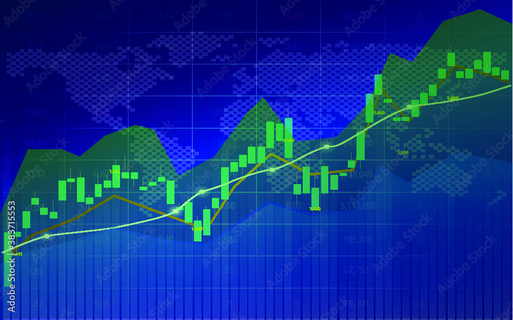 Stock market or forex trading candlestick graph in graphic design for ...