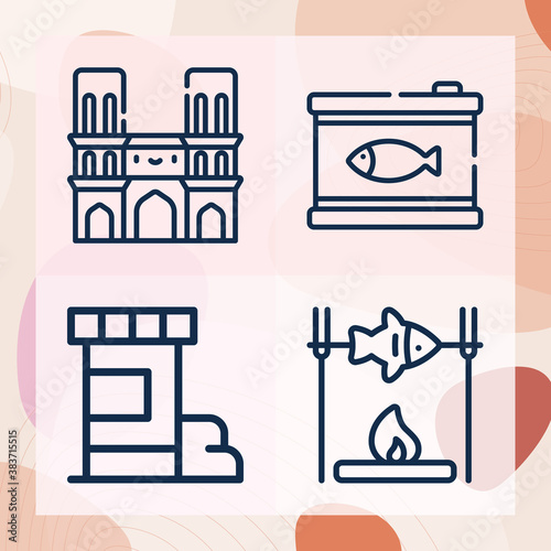 Simple set of seine related lineal icons