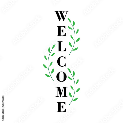 Welcome porch sign vertical vector design template