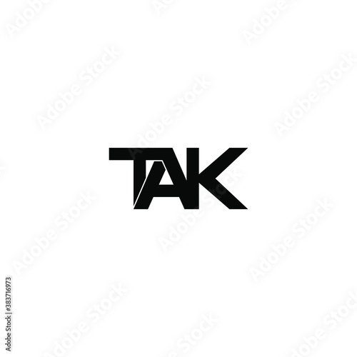 tak letter original monogram logo design