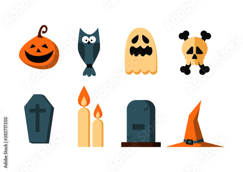 Halloween cartoon character drawing icon as vector.