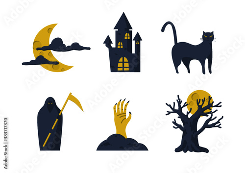Halloween cartoon character drawing icon as vector.