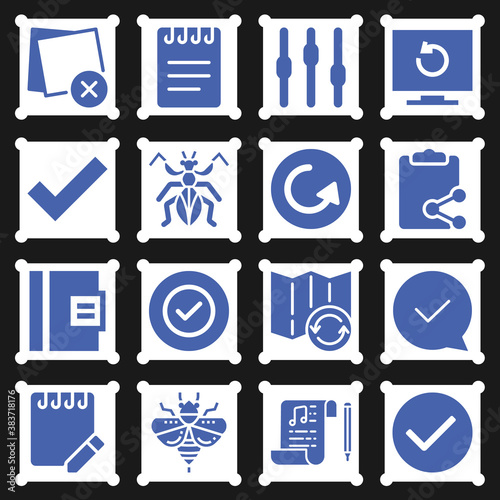 16 pack of syllables  filled web icons set