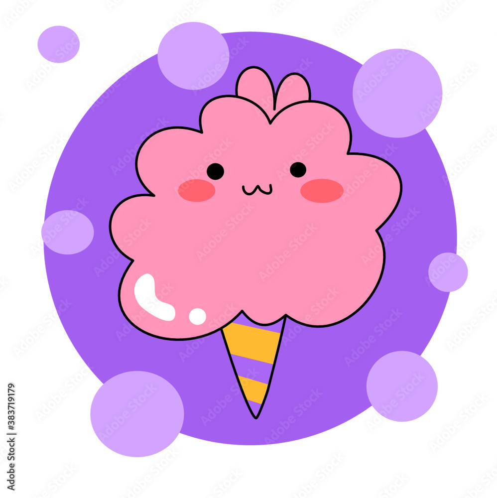 Obraz premium pink cotton candy bunny