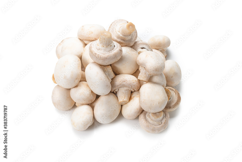 Champignon mushroom isolated on white background.