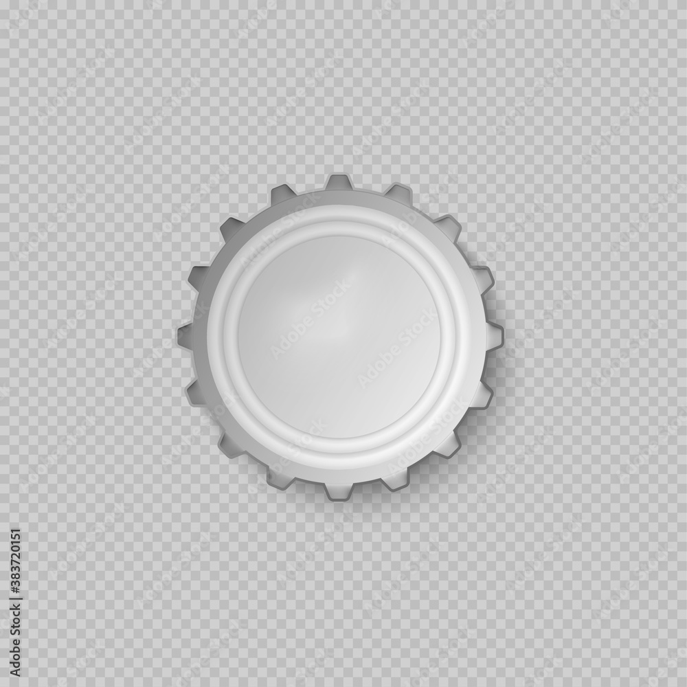 Reverse side of bottle cap realistic vector illustration isolated on transparent. Reverse side of bottle cap realistic vector illustration isolated on transparent.