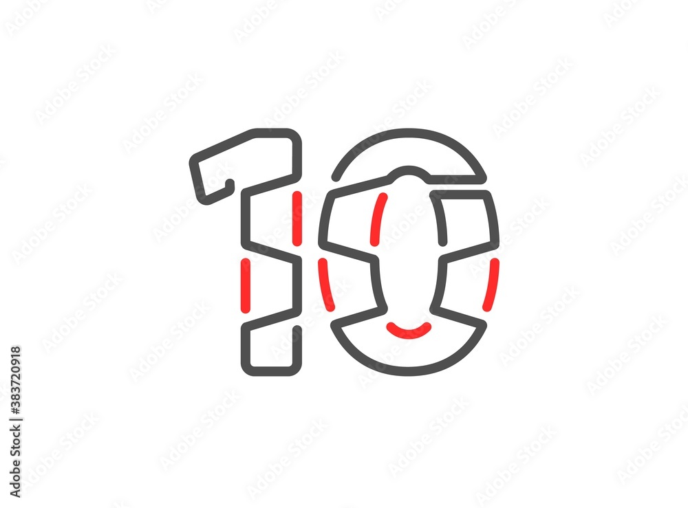 10 vector number. Modern trendy, creative style line design. For logo, brand label, design elements, corporate identity, application etc. İsolated vector illustration 10 vector number. Modern trendy, creative style line design. For logo, brand label, design elements, corporate identity, application etc. İsolated vector illustration