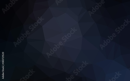Dark BLUE vector low poly cover.