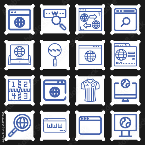 16 pack of argentine  lineal web icons set